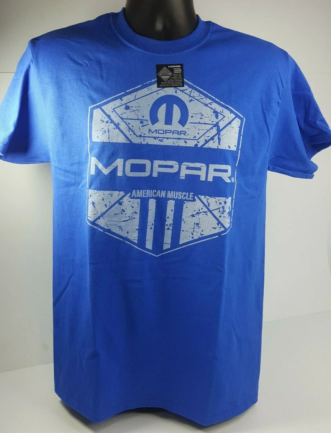 Licensed Mopar T Shirt Blue American Muscle for Dodge Challenger (2008–2019)