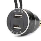 Dual USB Charger DIN Socket Voltmeter for BMW Motorcycle (EU Plug)