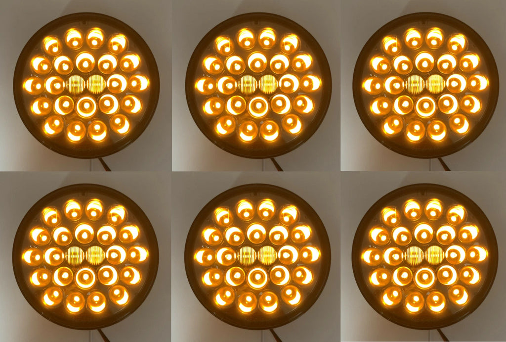 LED Park Lights 4 Inch Pearl Amber Replacement for Universal Trailer (—)