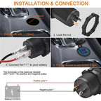 Dual USB Charger Adapter for QC3.0 Cigarette Lighter Socket (12-24V)