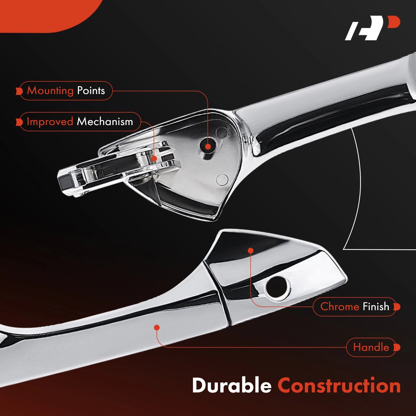 Front Left Exterior Door Handle with Keyhole for Honda Accord (2008–2012)