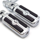 Chrome 360 Adjustable Skull FootPeg Kit for Honda VTX1300 (2003–2009)