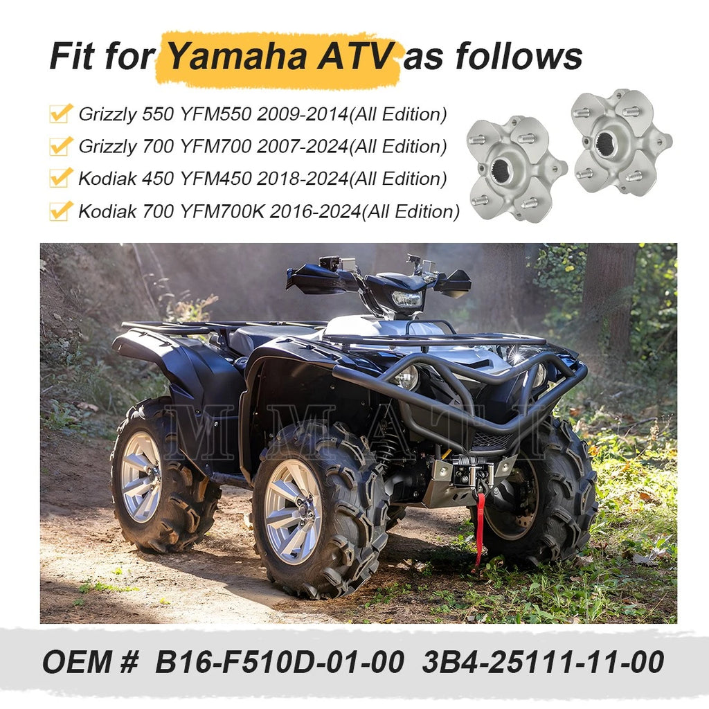 2X Front Rear Wheel Hubs B16-F510D-02-00 for Yamaha Kodiak 700 (2016–2024)