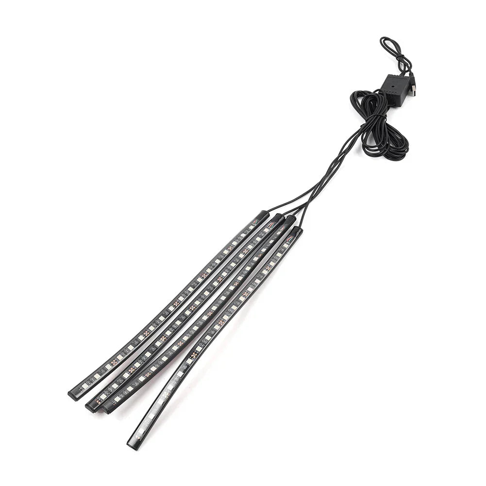 72 LED RGB Remote Control Decorative Foot Lamp for Car (No specific years)