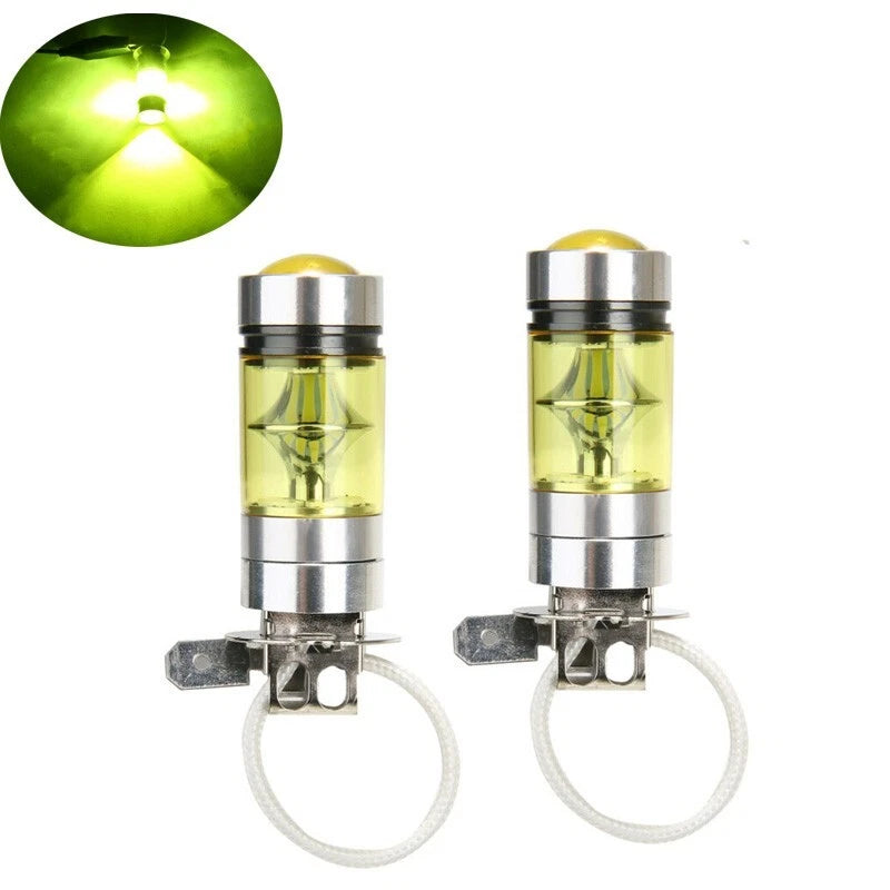 2X H3 100W 2828 LED Fog Light Turn Signal Brake Lamp Bulb Yellow for