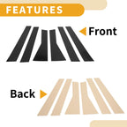 6 Pcs Window Trim Cover for Subaru Forester (2019–2023) Black