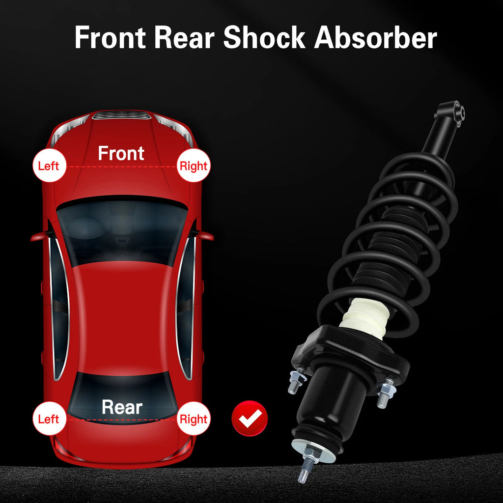 Set of 2 Rear Shocks Struts & Coil Spring Mounts for Dodge Journey (2009-2010)