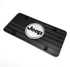 American Flag License Plate Cover with Jeep Script for Jeep Wrangler (2018–2024)
