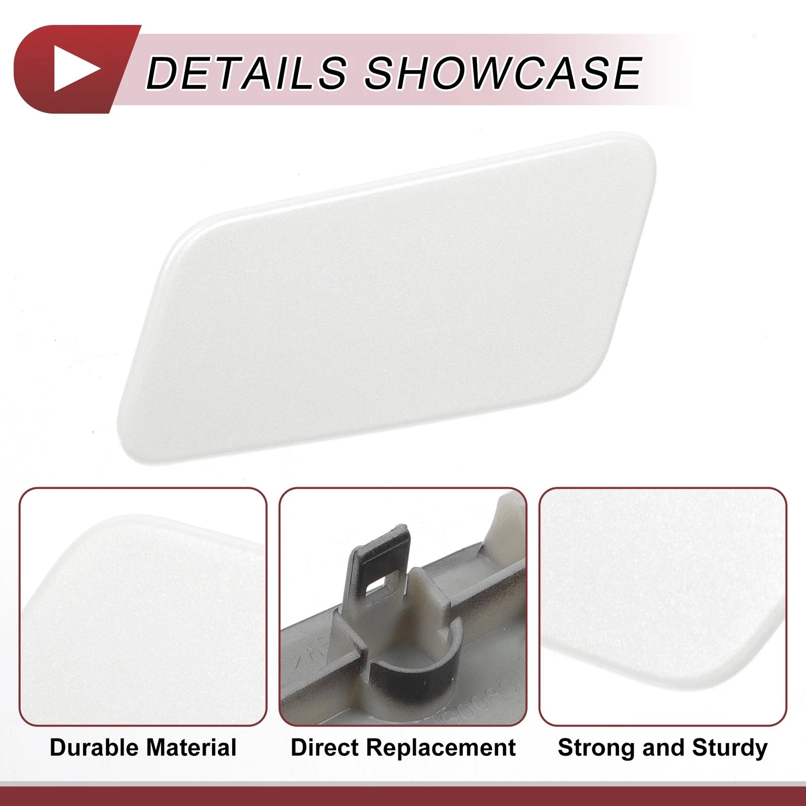 Front Left Washer Nozzle Cover Cap for Lexus LX570 (2016–2021) White