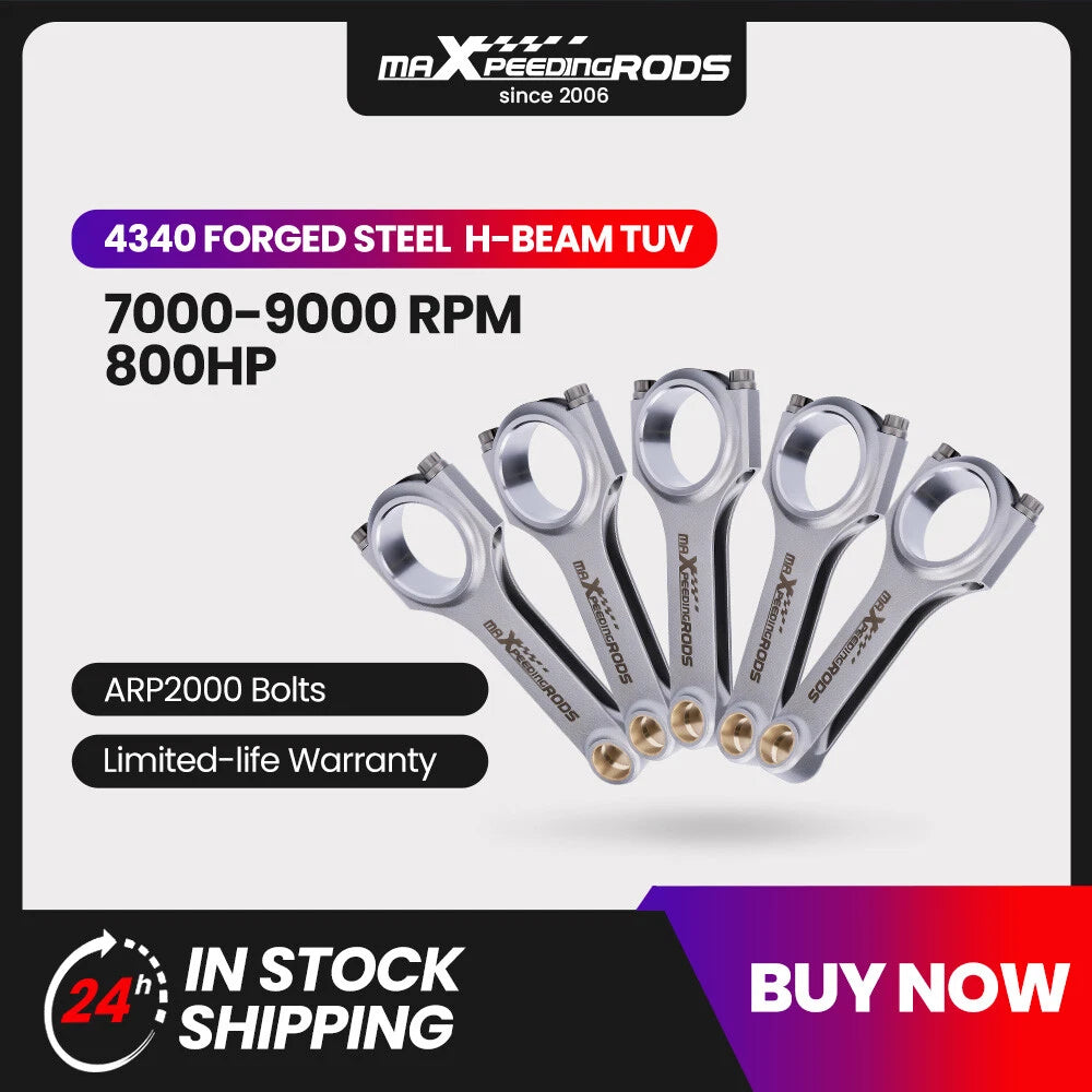 5PCS H-Beam Connecting Rods & ARP Bolts for Volvo 850 C70 T5 (1993–2000)