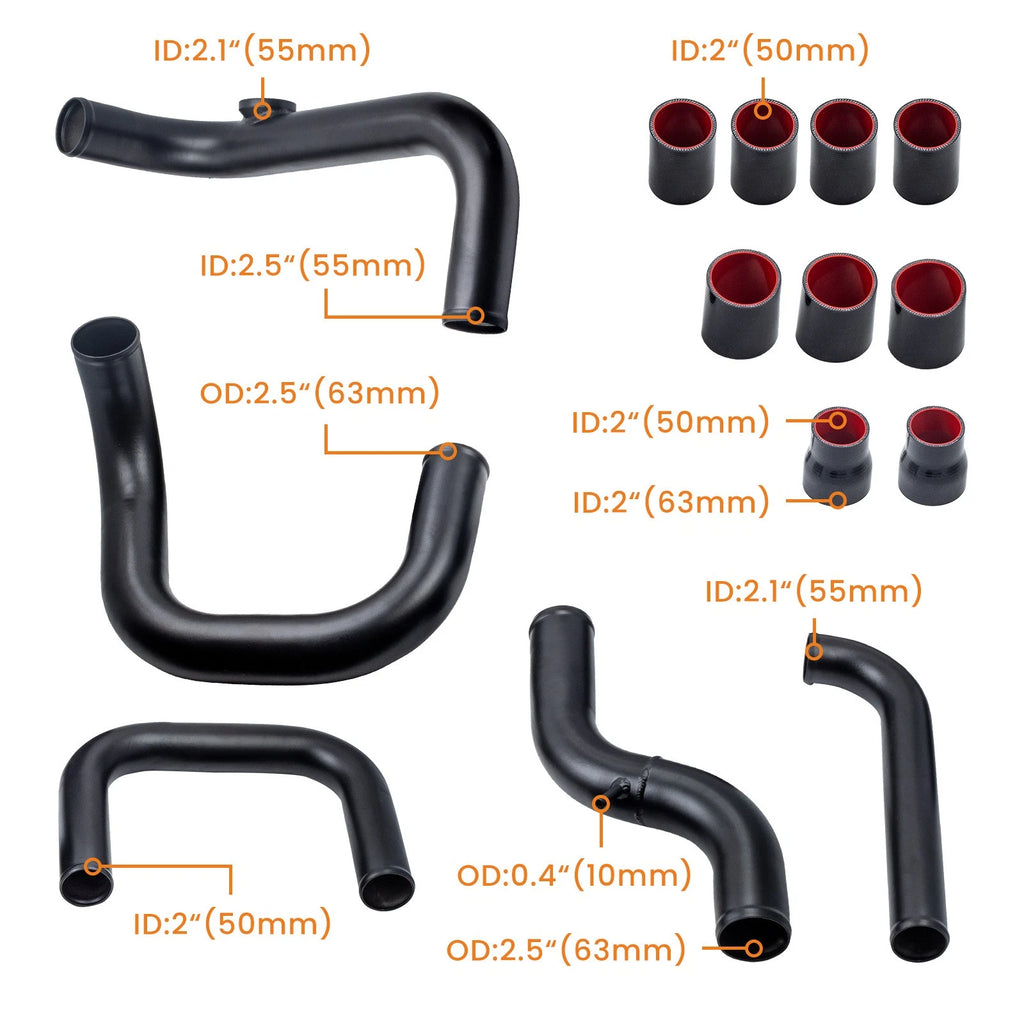 Front Intercooler Aluminum Pipe Tube & Coupler Kit for Acura Integra (1994–2001)