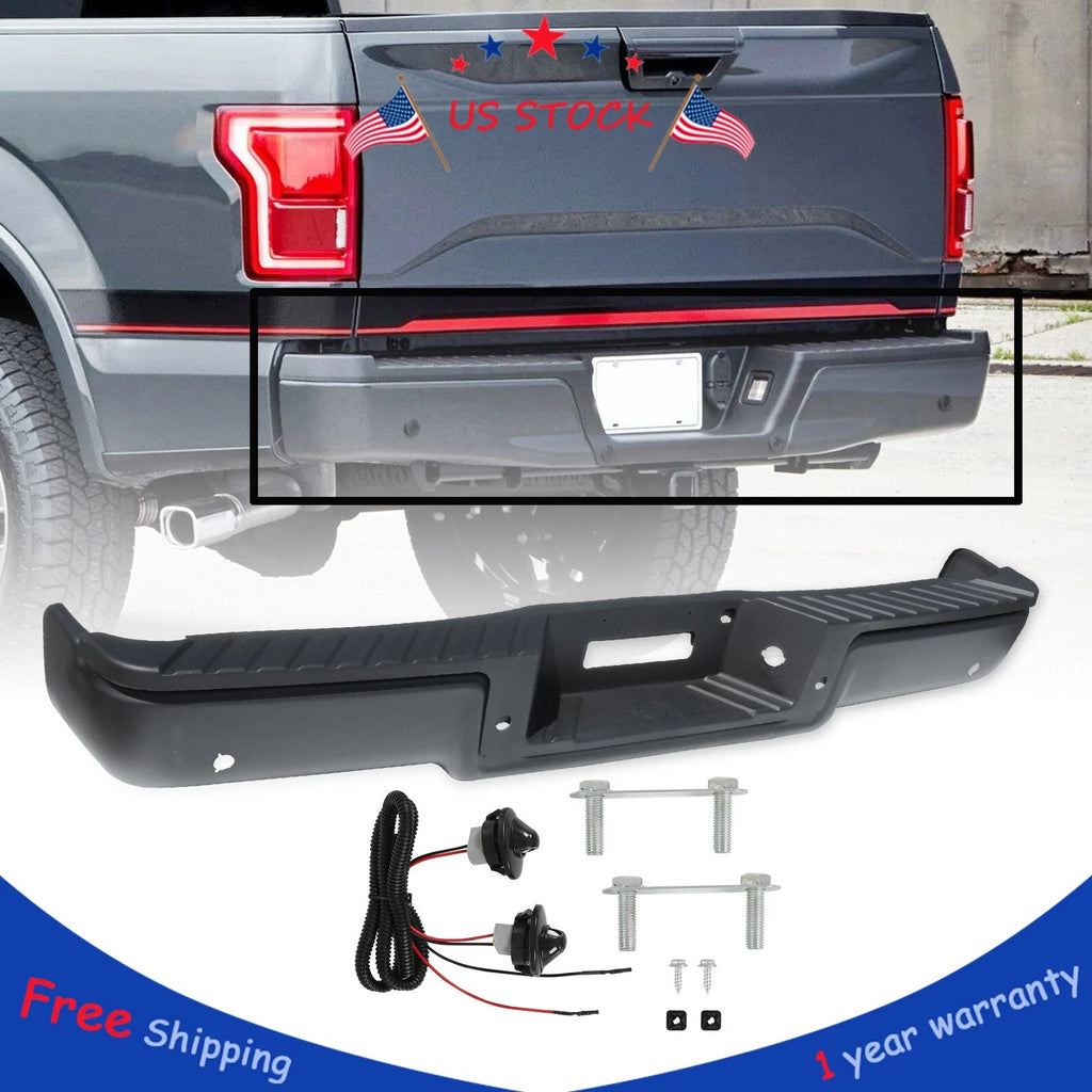 Rear Bumper Assembly for Ford F150 (2006–2008) Black Step with Hole