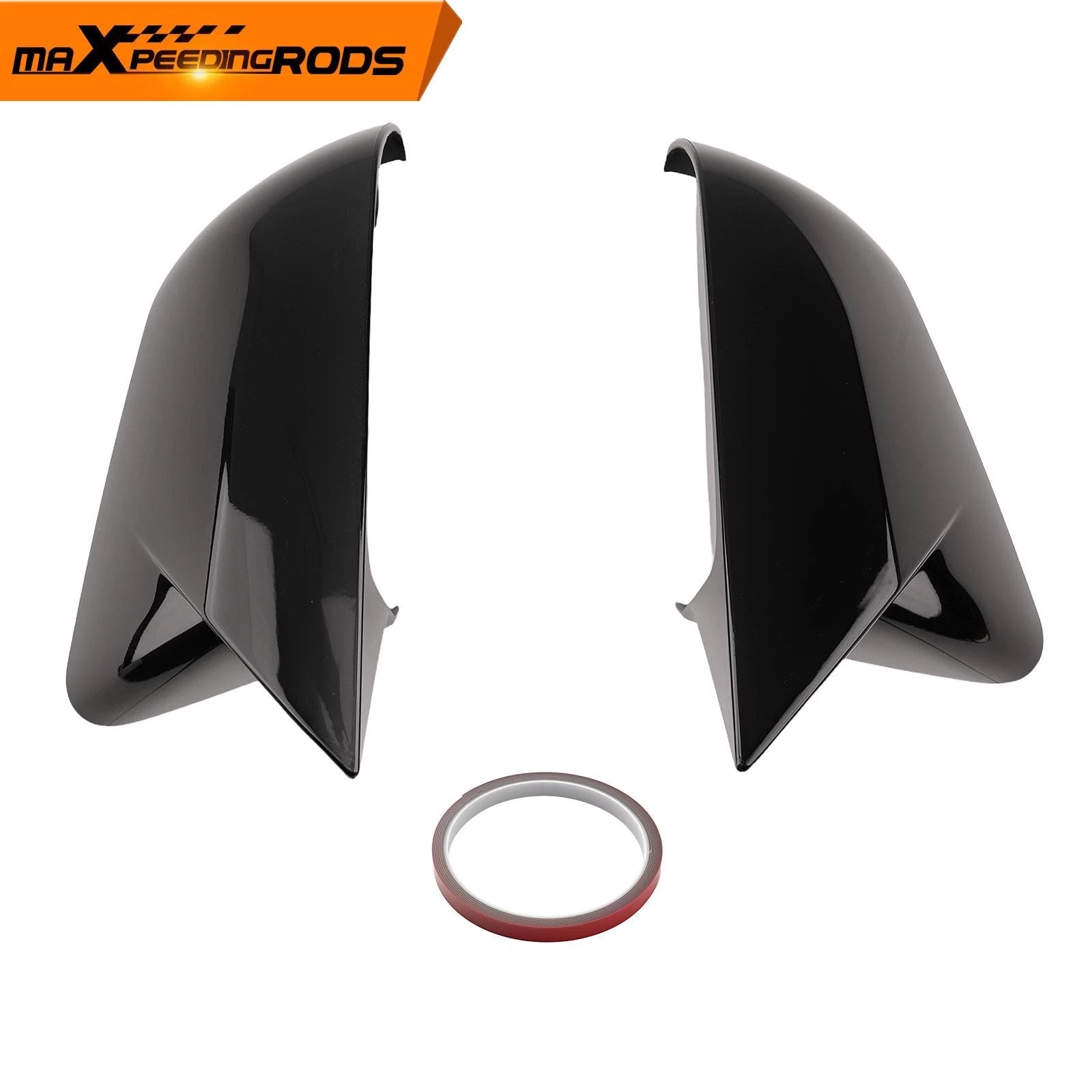 Set of 2 Door Mirror Caps for Ford Mustang (2015–2023) Black ABS