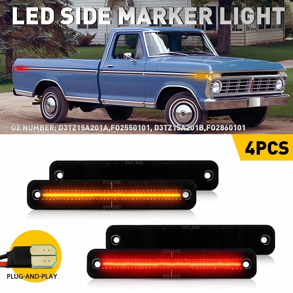 LED Strip Rear Side Marker Lights for Ford E-Series Econoline Van (1975–1991)
