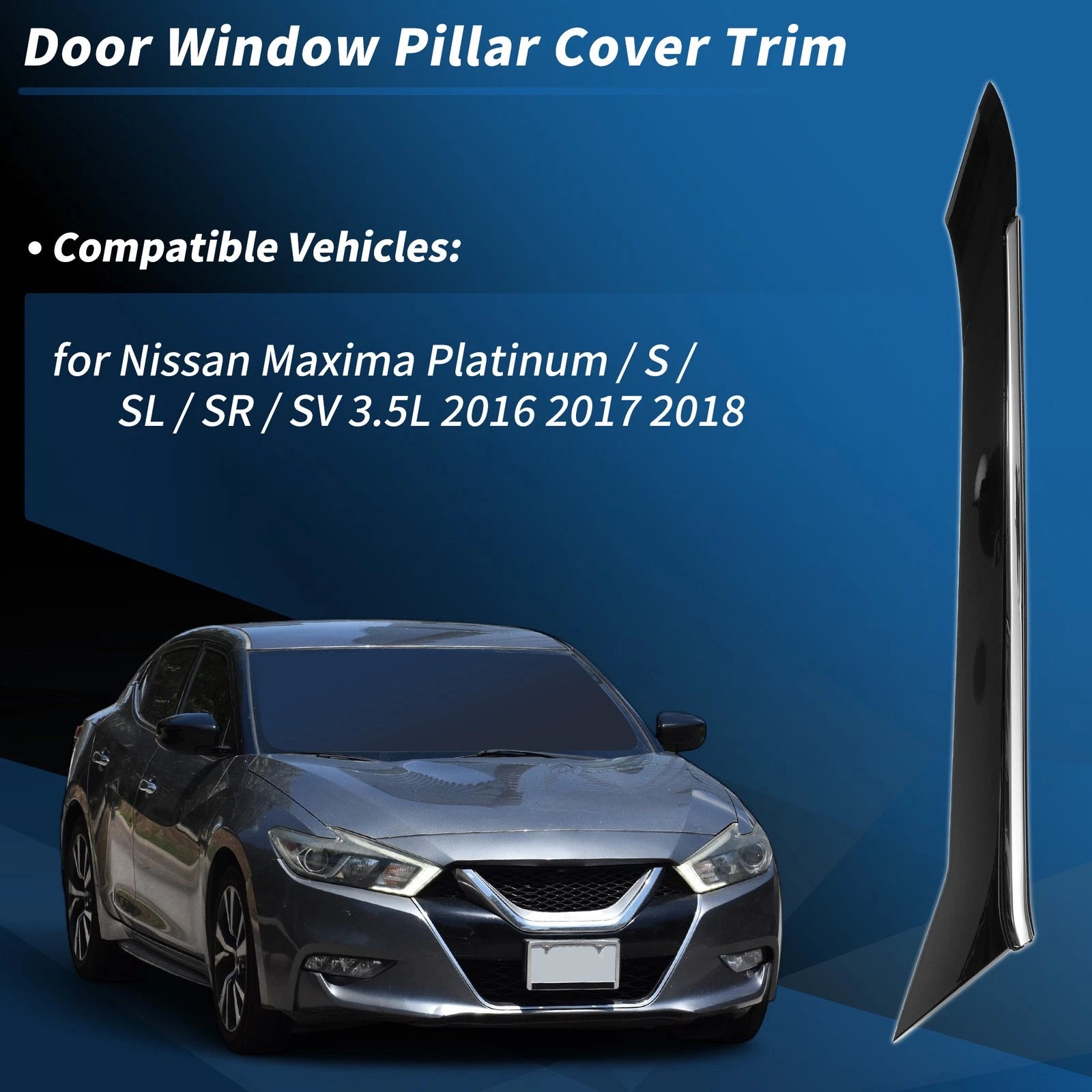 Rear Left C Pillar Window Cover Trim for Nissan Maxima (2016–2018) 788739DD0A