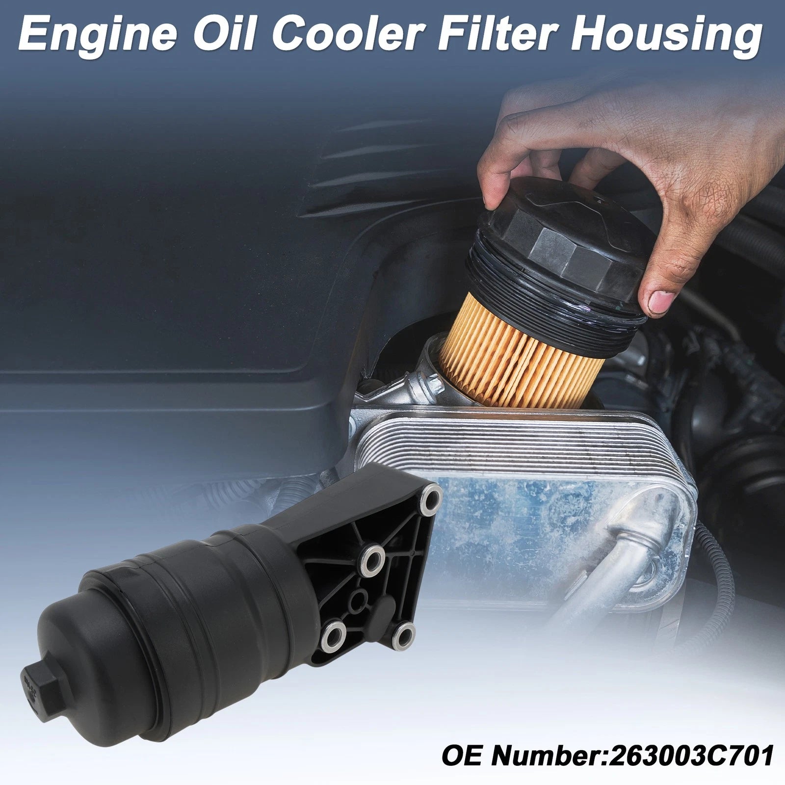 Engine Oil Filter Housing for Hyundai Genesis (2012–2014) No. 263003C701