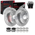 Set of 2 Rear Solid Rotors Brake Pads Kits for Toyota Camry (2007–2011) Avalon (2008–2012)