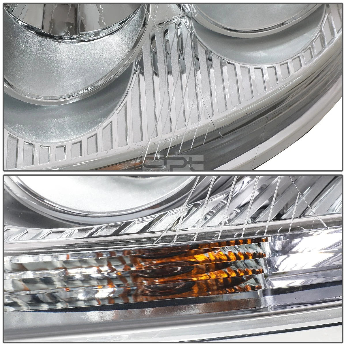Set of 2 Chrome Housing Clear Corner Headlights for VW Jetta Mk5 (2005–2010)