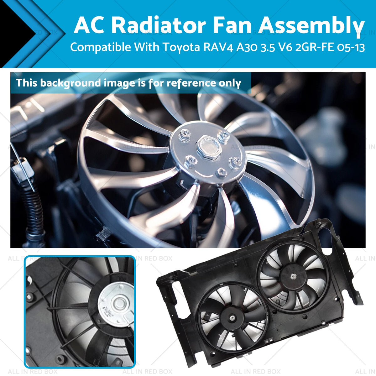Radiator Fan Assembly w/ Motor for Toyota RAV4 A30 3.5L V6 (2005–2013)
