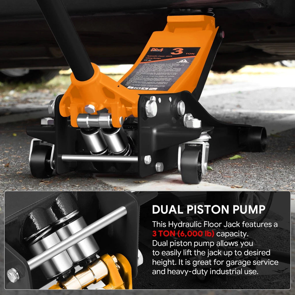3 Ton Hydraulic Garage Jack for Universal Use (6000 lbs Capacity)