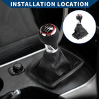 6 Speed Gear Shift Knob with Dust Cover for Audi A4 (2007–2015) Red Faux Leather