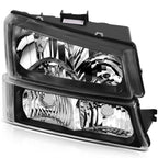 Headlight Assembly Pair for Chevrolet Avalanche (2003-2006) Black