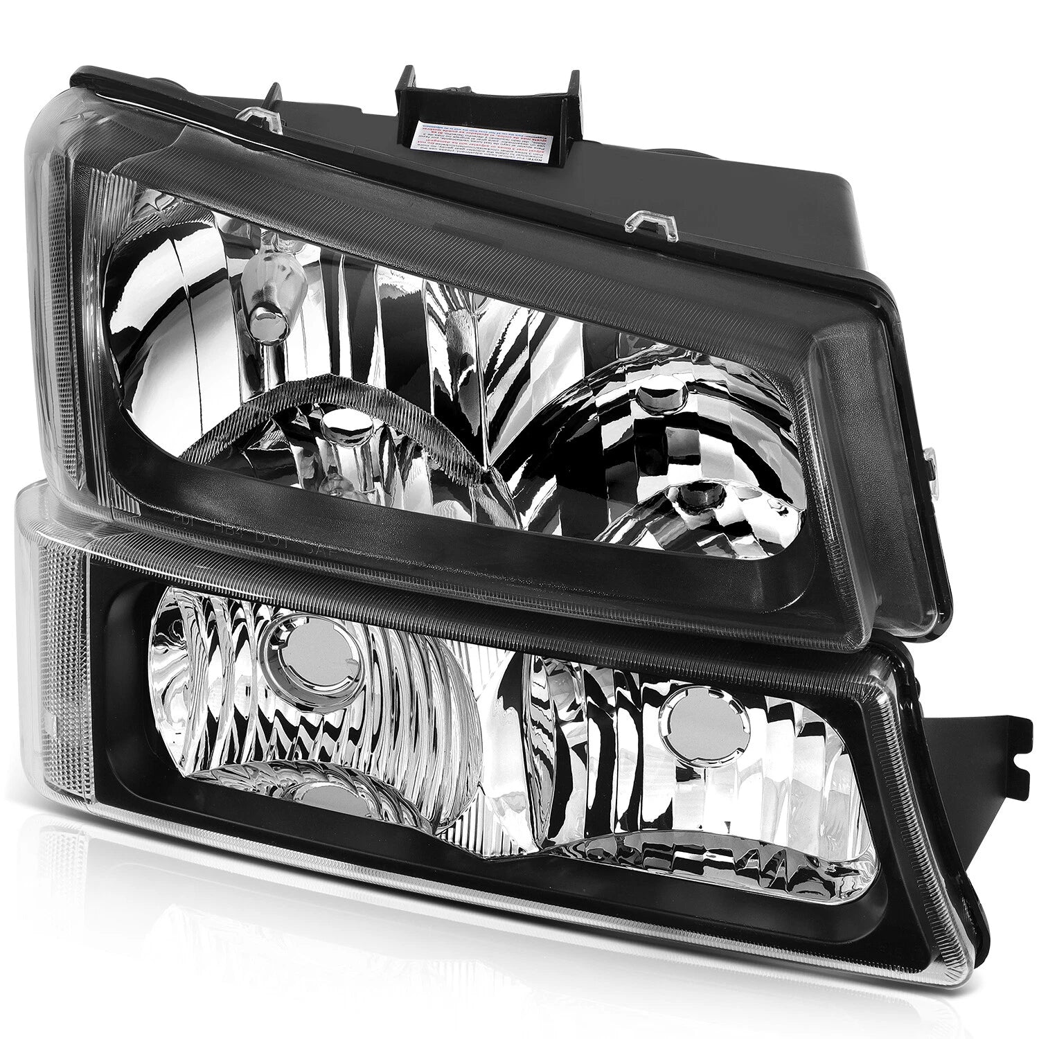 Headlight Assembly Pair for Chevrolet Avalanche (2003-2006) Black