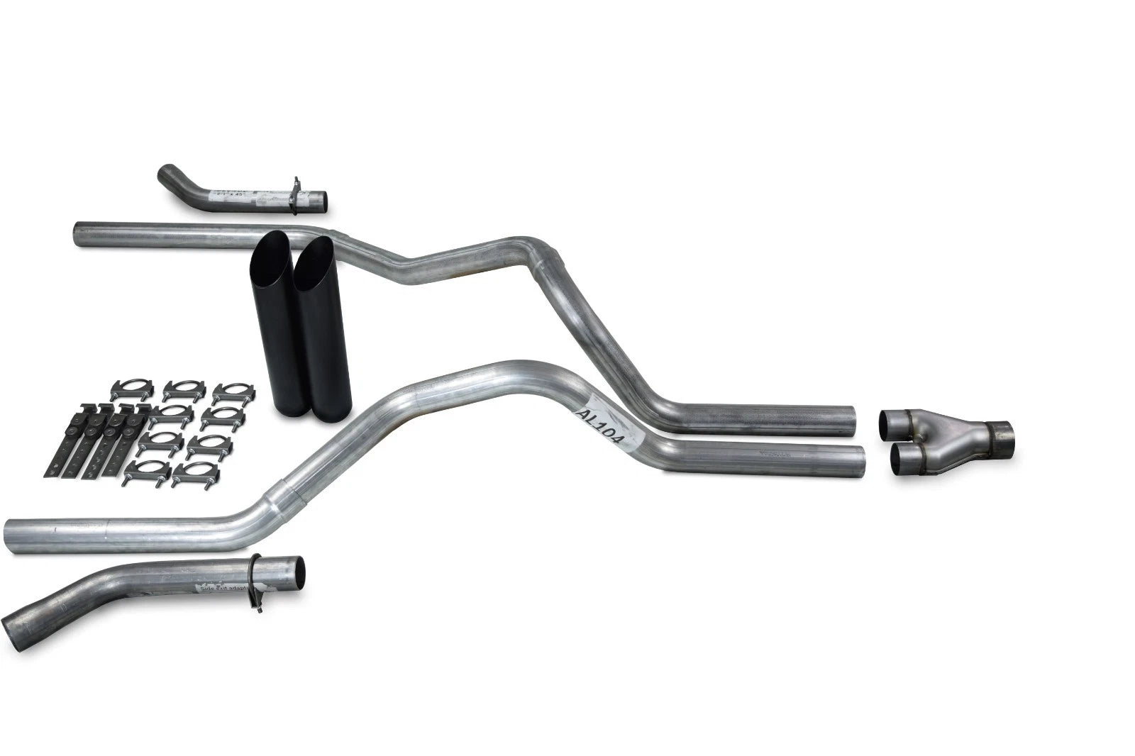 2.5" Dual Exhaust Kit Y Pipe for Dodge Ram 1500 (1994–2003) Black Tips