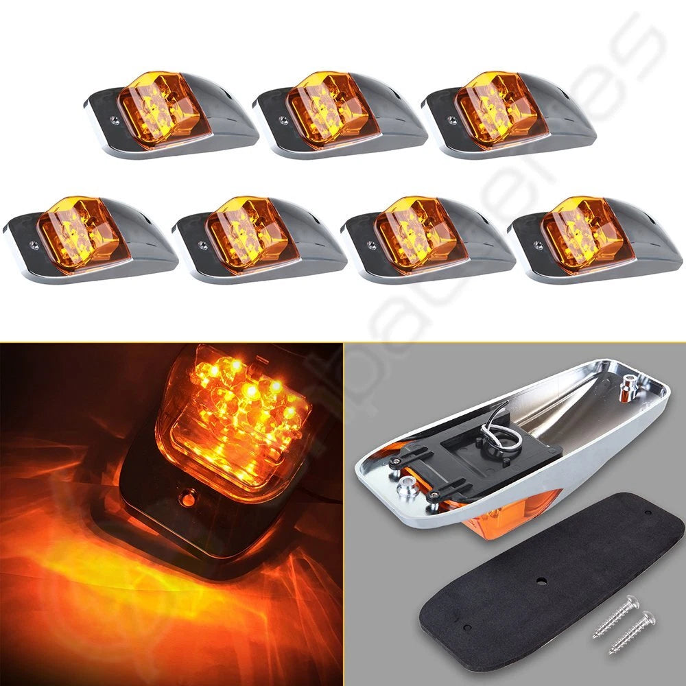 7pcs LED Raised Cab Roof Top Clearance Marker Lights for Freightliner Coronado