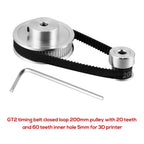 GT2 Timing Belt Closed Loop 200mm Pulley 20T & 60T for 3D Printer