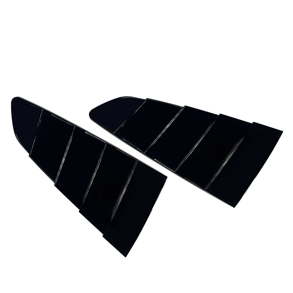 Glossy Black Rear Quarter Window Louvers for Ford Mustang (2015–2023)