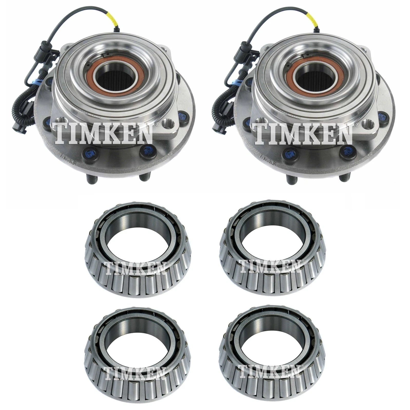 Front and Rear Wheel Bearings & Hubs Kit for Ford F-350 Super Duty (2005–2023)