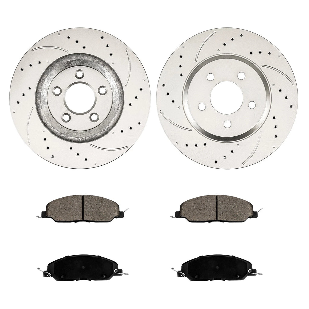 Front Brake Rotors and Ceramic Pads Kit for Ford Mustang (2005–2010)