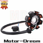 8-Coil Pole Magneto Stator for GY6 ATV Scooter Moped 125cc 150cc