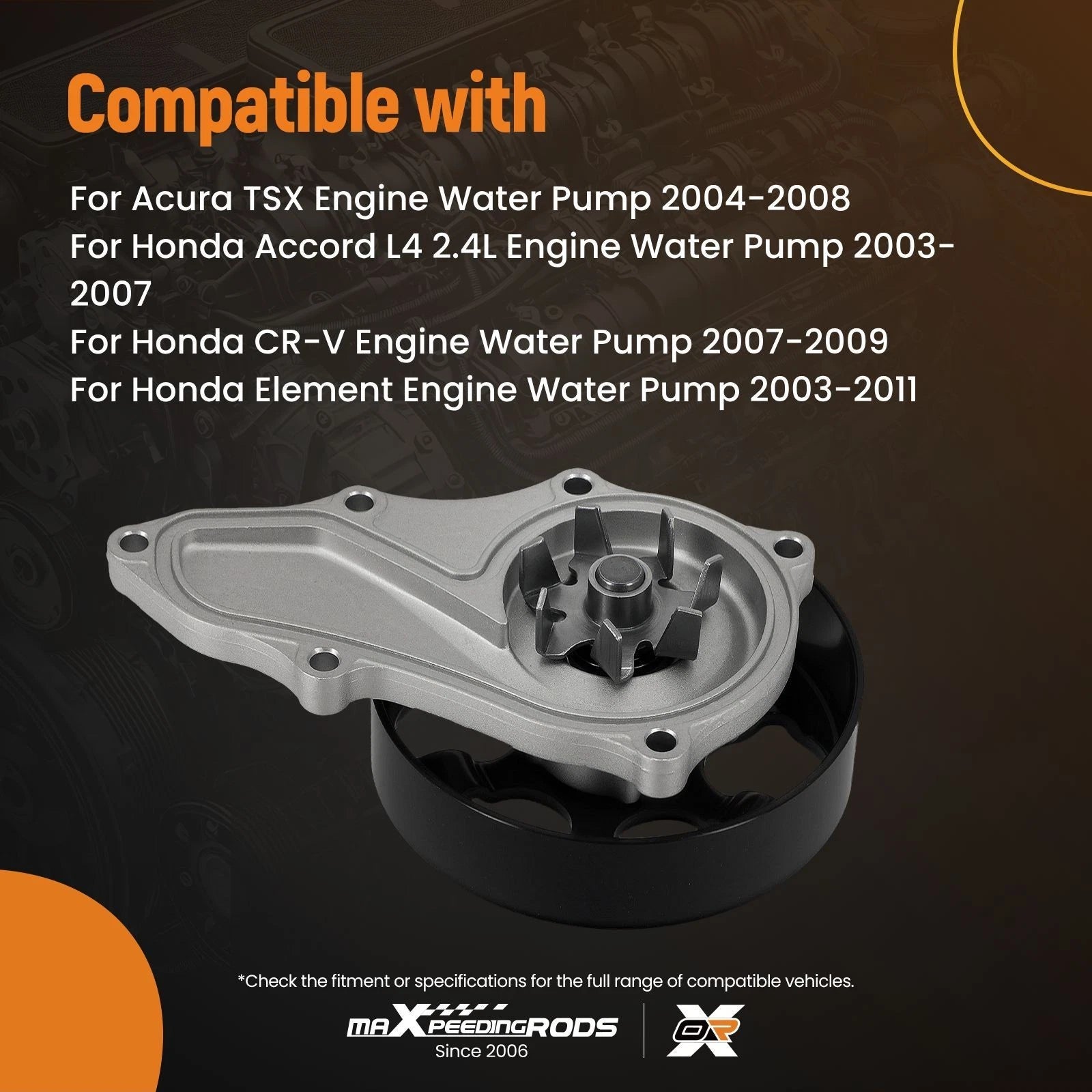 Water Pump for Honda Accord CR-V Element TSX (2003–2011) 131-2284