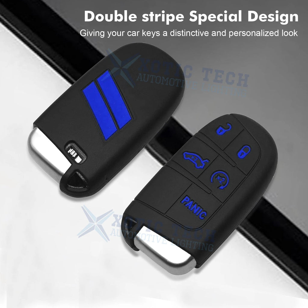 Silicone Smart Key Fob Shell Cover for Jeep Chrysler Dodge (2014-2025)