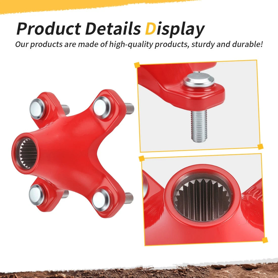 2 Rear Red Wheel Hubs & Flange Lug Nuts for Honda Sportrax 300 (1993–2008)