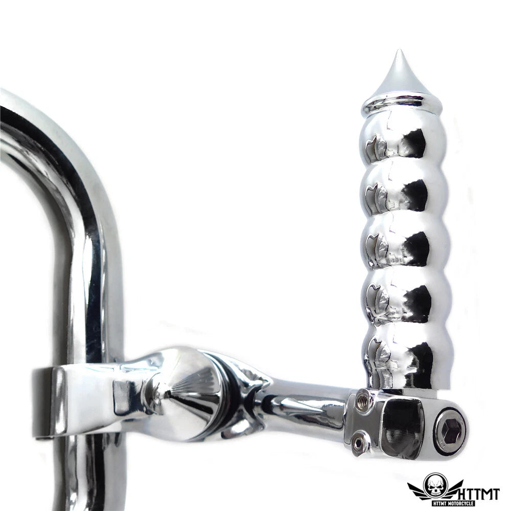 Chrome 5" Long Foot Pegs for Harley SuperLow 1200 (2011–2023)