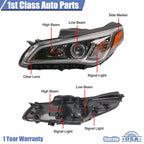 Headlight Assembly for Hyundai Sonata (2015-2017) Halogen Driver Left
