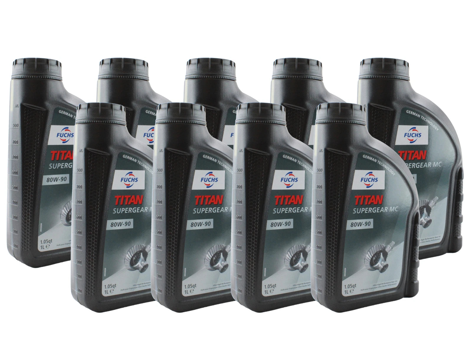 Set of 9 Fuchs TITAN SUPERGEAR MC SAE 80W-90 Gear Oil for Audi BMW Ford MB