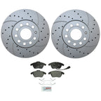 Front Brake Kit 288mm Drilled Rotors & Bosch Pads for A3, Q, Jetta, Rabbit (2006–2013)