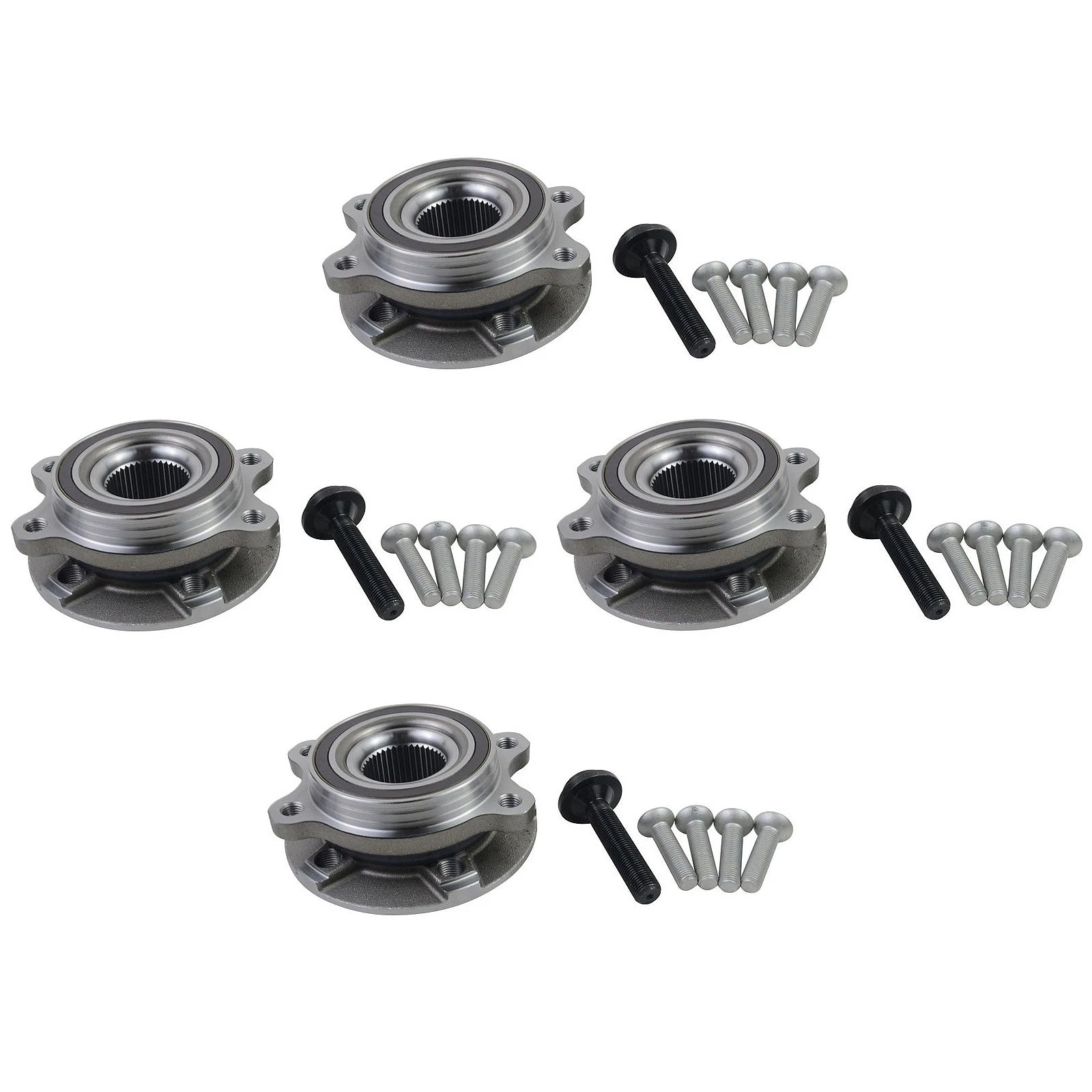 Set of 4 Wheel Hub Bearing Kit for Audi A4 A6 A7 A8 Q5 S5 S6 S7 SQ5 (2008–2018)