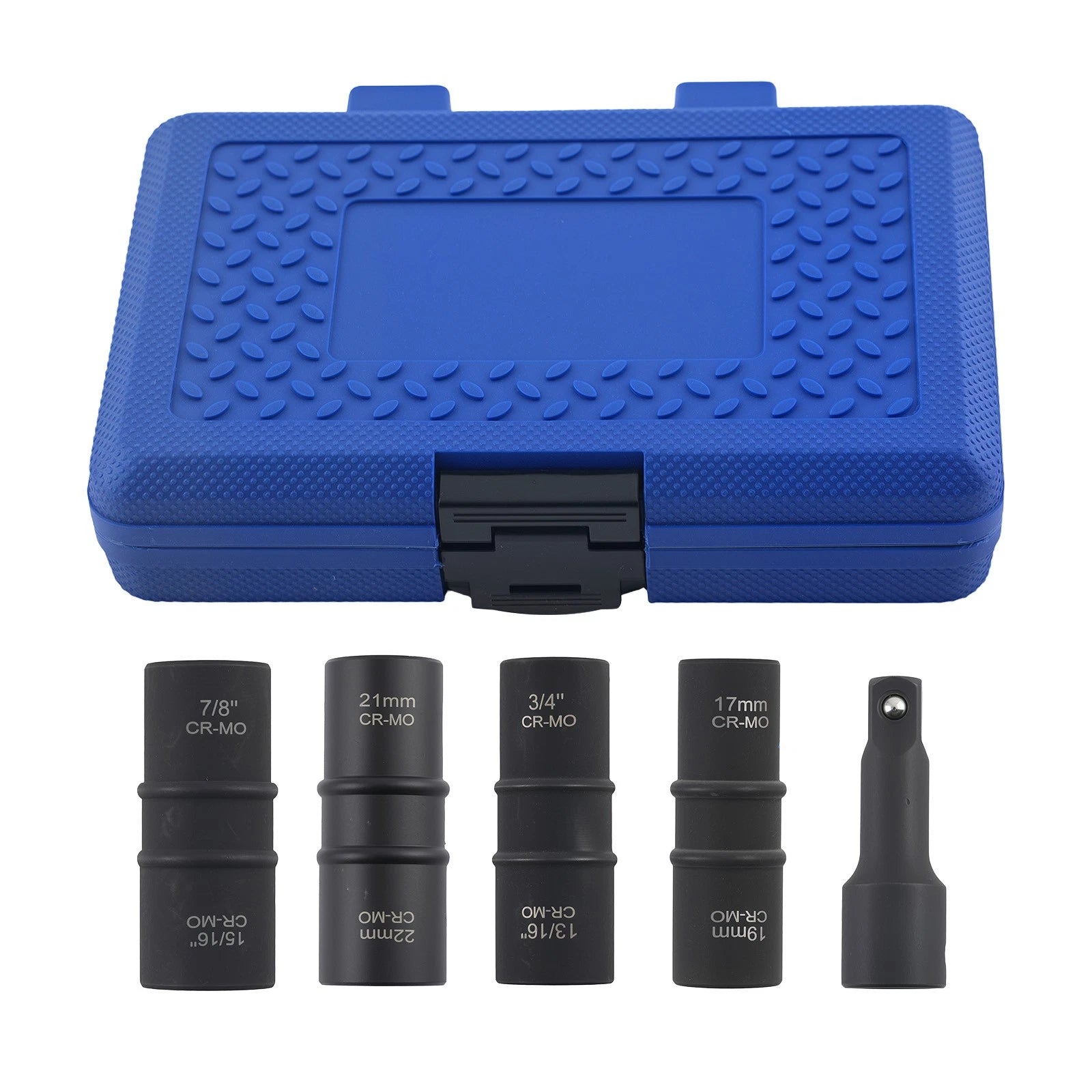 5PC 1/2" Impact Socket Set (17mm, 19mm, 21mm, 22mm, 3/4", 7/8")