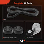 Set of 4 Serpentine Belt Drive Components for Chevy Silverado 1500