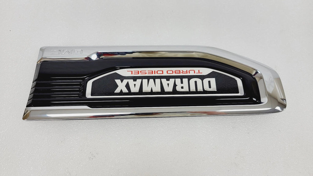 Left Fender Emblem Vent for GMC Sierra (2019–2026) Chrome Duramax Turbo Diesel 84431318