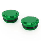 Aluminum Green Frame Hole Caps Plugs for Kawasaki Ninja 250 400 (2018–2022)