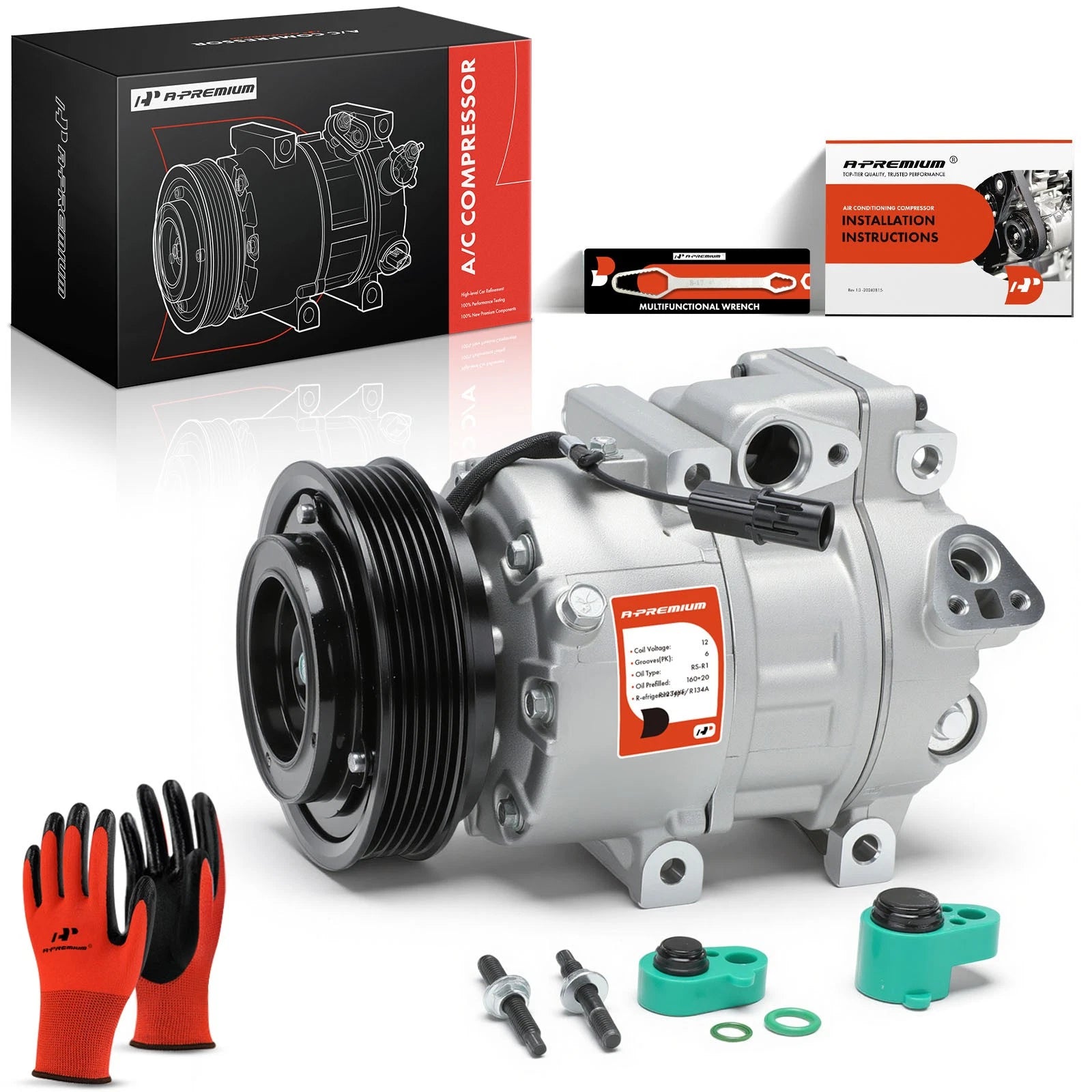 A/C Compressor with Clutch for Kia Sorento (2011–2012) Hyundai Santa Fe (2011–2012)