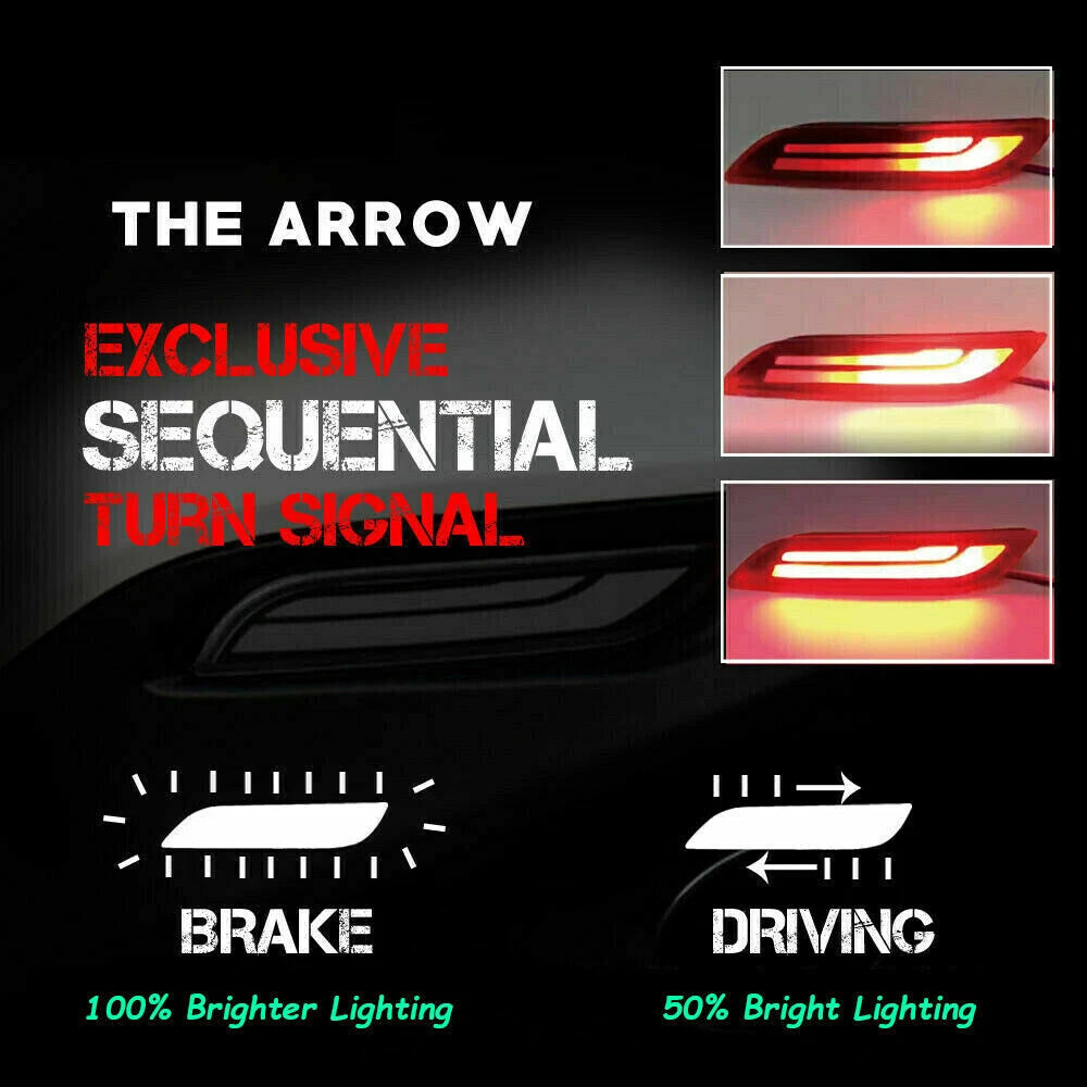 Pair Red Rear Reflector Tail Lights for Toyota Camry (2018–2022)