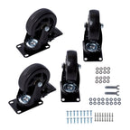 Set of 4 Heavy Duty 4 Inch Swivel Caster Wheels with Brakes for Universal Use
