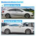 Set of 4 Weatherstrip Window Trim Seal Belts for Honda Civic (2016–2021)